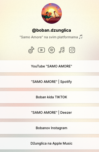 Boban Dzunglica Džunglica Nemesevic Nemeš Nikola Nemešević Instagram Tiktok Spotify Youtube pesma muzika